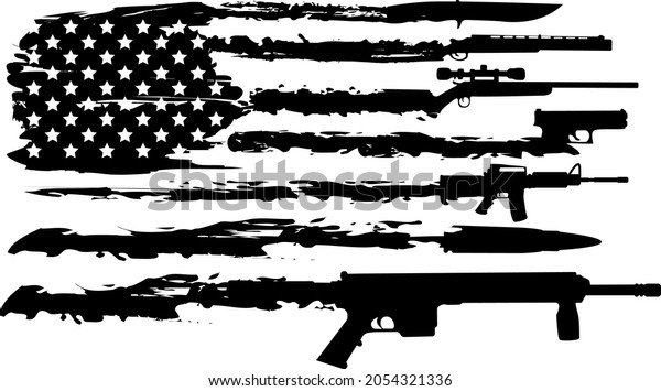 Vector Gun Usa Flag Stock Vector (Royalty Free) 2054321336 | Shutterstock