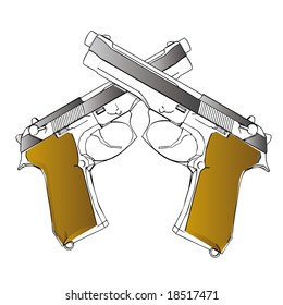 vector guns - 3d illustration on white background