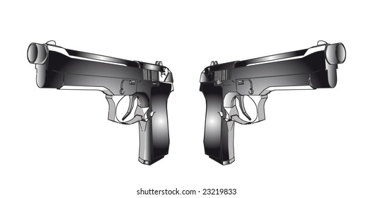 vector guns - 3d isolated illustration