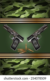 vector guns with bullets, related to Victory Day or 23 February 