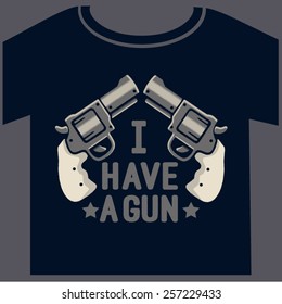 Vector guns Graphics and typography t-shirt design
