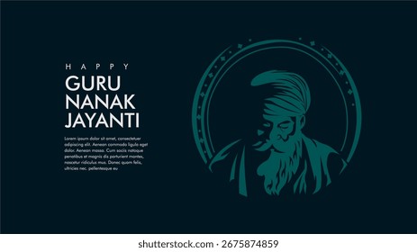 modelo de plano de fundo nanak jayanti do guru do vetor