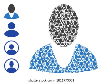 Vector guy profile mosaic is done of randomized recursive guy profile items. Recursive mosaic of guy profile. Some other icons are present in this vector.