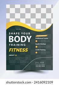 Vector gym brochure sport flyer template design