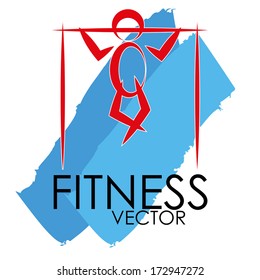 Vector Gym character On A Abstract Background Isolated
