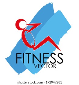 Vector Gym character On A Abstract Background Isolated