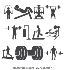 vector gym fitness elements set