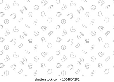 Vector Gym Pattern. Gym Seamless Background