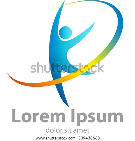 Vector, gymnastics activities for logo or icon health and fitness community