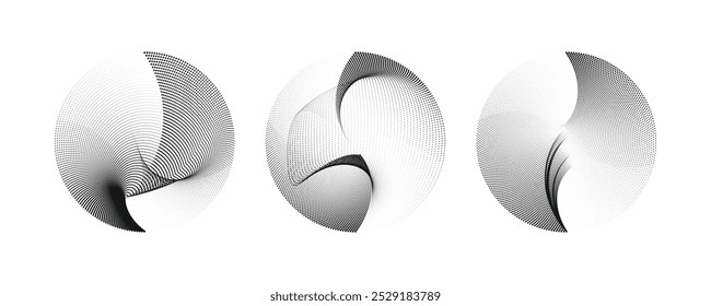 Vector gyration, a dynamic illustration of spin, whirl, and rotation. Vector-art illustration for frame, round logo, sign, symbol