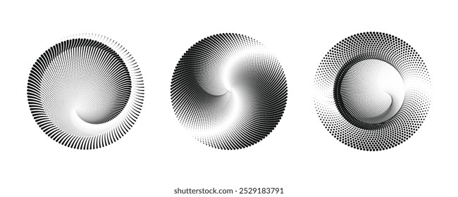 Vector gyration, a dynamic illustration of spin, whirl, and rotation. Vector-art illustration for frame, round logo, sign, symbol