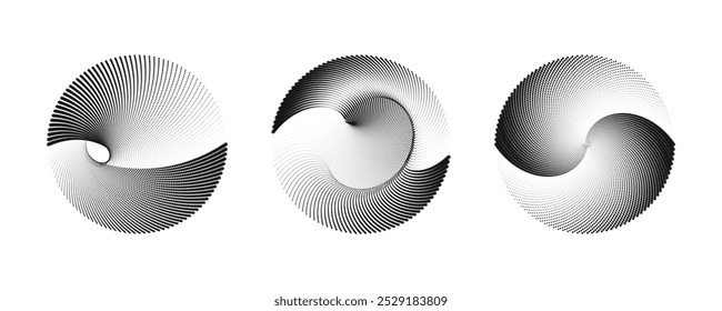 Vector gyration, a dynamic illustration of spin, whirl, and rotation. Vector-art illustration for frame, round logo, sign, symbol