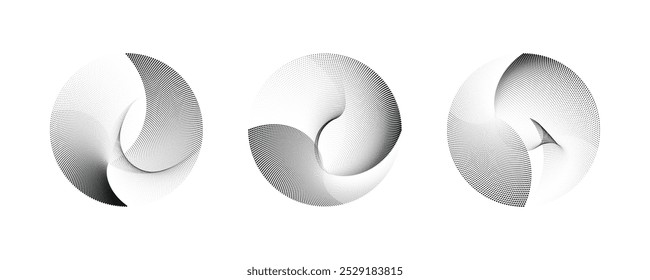 Giro de Vector, una ilustración dinámica de giro, giro y rotación. Ilustración del Vector-arte para el marco, logotipo redondo, muestra, símbolo