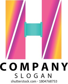 Vector H Logo in Gradient Colors. Company Branding.