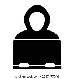 Diseño de iconos de glifo de hackers vectores
