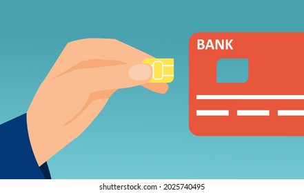 Vector de un phishing de hackers, robo de datos de identidad personal, envío inteligente de una tarjeta de débito o crédito.