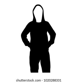 The vector of hacker in silhouette style isolated on white background. Symbol for your web site design, logo, app, UI. Vector illustration, EPS