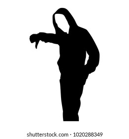 The vector of hacker in silhouette style isolated on white background. Symbol for your web site design, logo, app, UI. Vector illustration, EPS