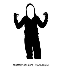 The vector of hacker in silhouette style isolated on white background. Symbol for your web site design, logo, app, UI. Vector illustration, EPS