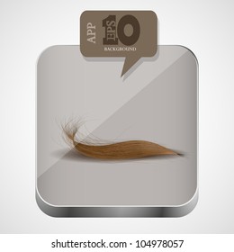Vector hair app icon with brown bubble speech. Eps10