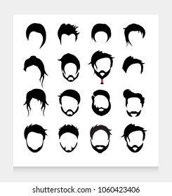Vector hair beard mustache
