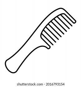 Vector Hair Comb Outline Icon Design
