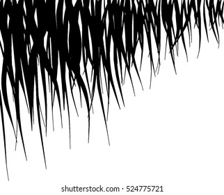 Vector hair. The contour of the hair. A strand of hair. The silhouette of the hair. Black and white hair. Delicate strands of hair. Vector strands.