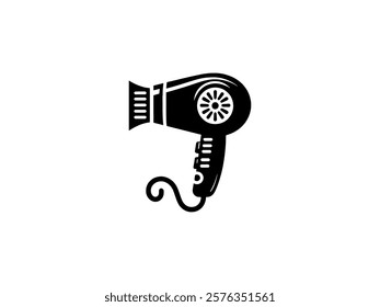 Vector Hair Dryer Icon , Stylish Electric Blow Dryer for Beauty and Salon Branding