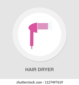 Vector Hair Dryer Illustration Isolated. Hairdryer. Beauty Salon Sign Symbol