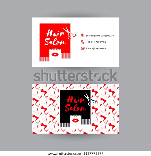 Vector Hair Salon Business Card Template Royalty Free Stock Image