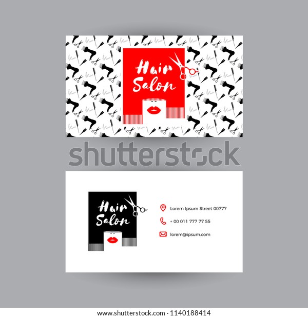 Vector Hair Salon Business Card Template Stock Image Download Now