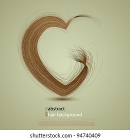 Vector hair in the shape of a heart