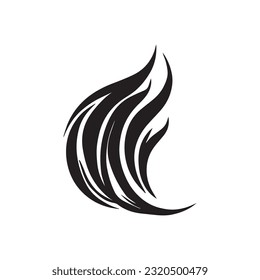 Vector hair of shapes isolated on white background.