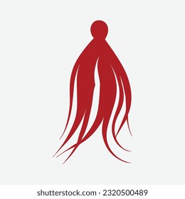 Vector hair of shapes isolated on white background.