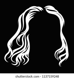 Vector hair silhouette