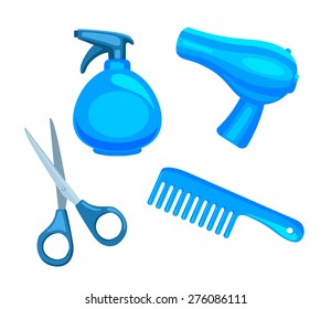 vector hair stylist tools