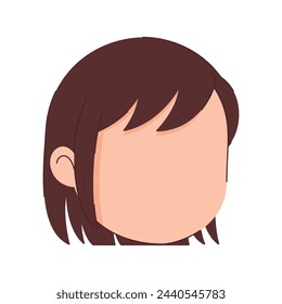 vector hair wig cartoon vector icon illustration nature object icon isolated flat vector.