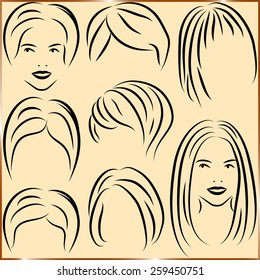 vector haircut set of illustration