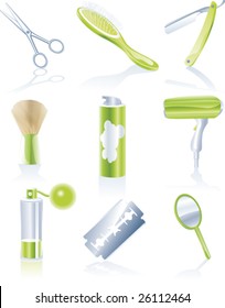 Vector hairdresser accessories icon set