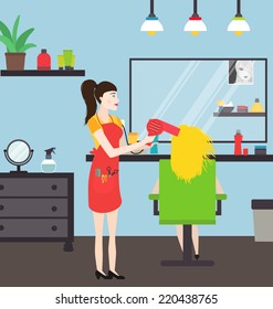 Vector hairdressing salon