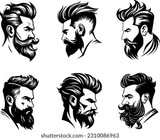 Vector hairstyle barber shop logo for your design