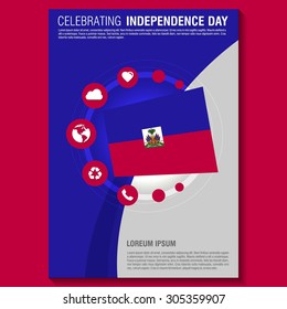 Vector Haiti Independence Day Flyer template. Creative Brochure Title Page. National Day Leaflet design element. vector illustration