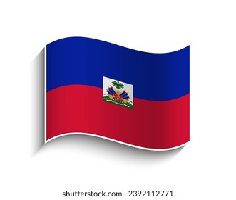 Vector Haiti waving Flag Icon