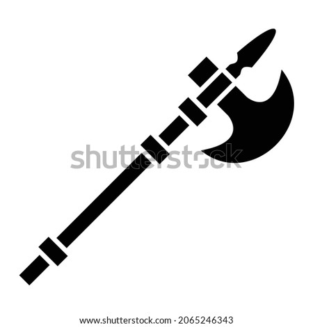  Vector Halberd Glyph Icon Design
