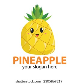 vector half body yellow pineapple smiling