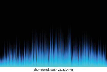 Medio círculo vectorial Tecnología digital Líneas de audio fluyendo patrón dinámico en colores verdes azules aislados en fondo negro