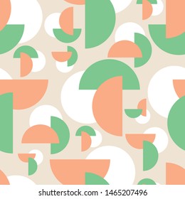 Vector half circular abstract geometrical seamless pattern background. Perfect use for wallpaper, packaging projects, fabric, giftwrap and paper napkin etc.