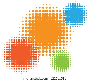 Vector half tone circles