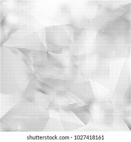 Vector halftone abstract background. Grunge template. Circle noise pattern. Design element. Monochrome black and white color. Urban texture.