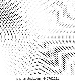 Vector halftone abstract transition dotted circular pattern wallpaper. Abstract  halftone effect black dots geometric background.